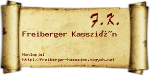 Freiberger Kasszián névjegykártya